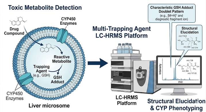 Reactive metabolite screening platform with multi-agent trapping and LC-HRMS analysis