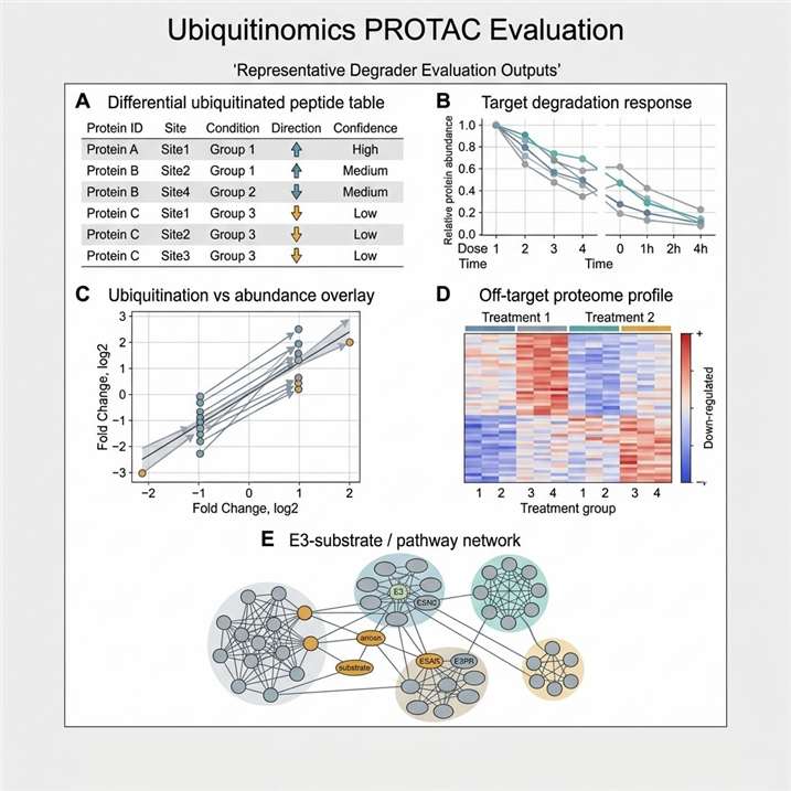 Demo results for PROTAC ubiquitinomics evaluation.
