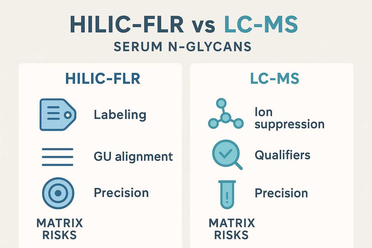 Flowchart of ICH M10 validation design for LOD and LOQ in serum N‑glycans.