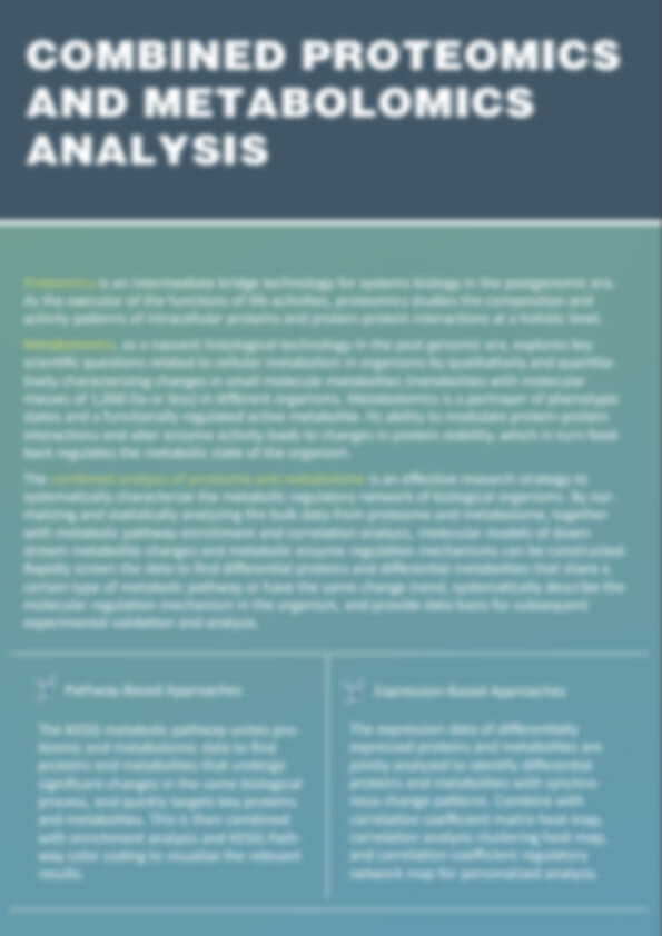 Combined Metabolomic and Proteomic Analysis